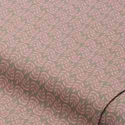 Baumwollstoff Monstera-Blatt "Sina", oliv-rosa