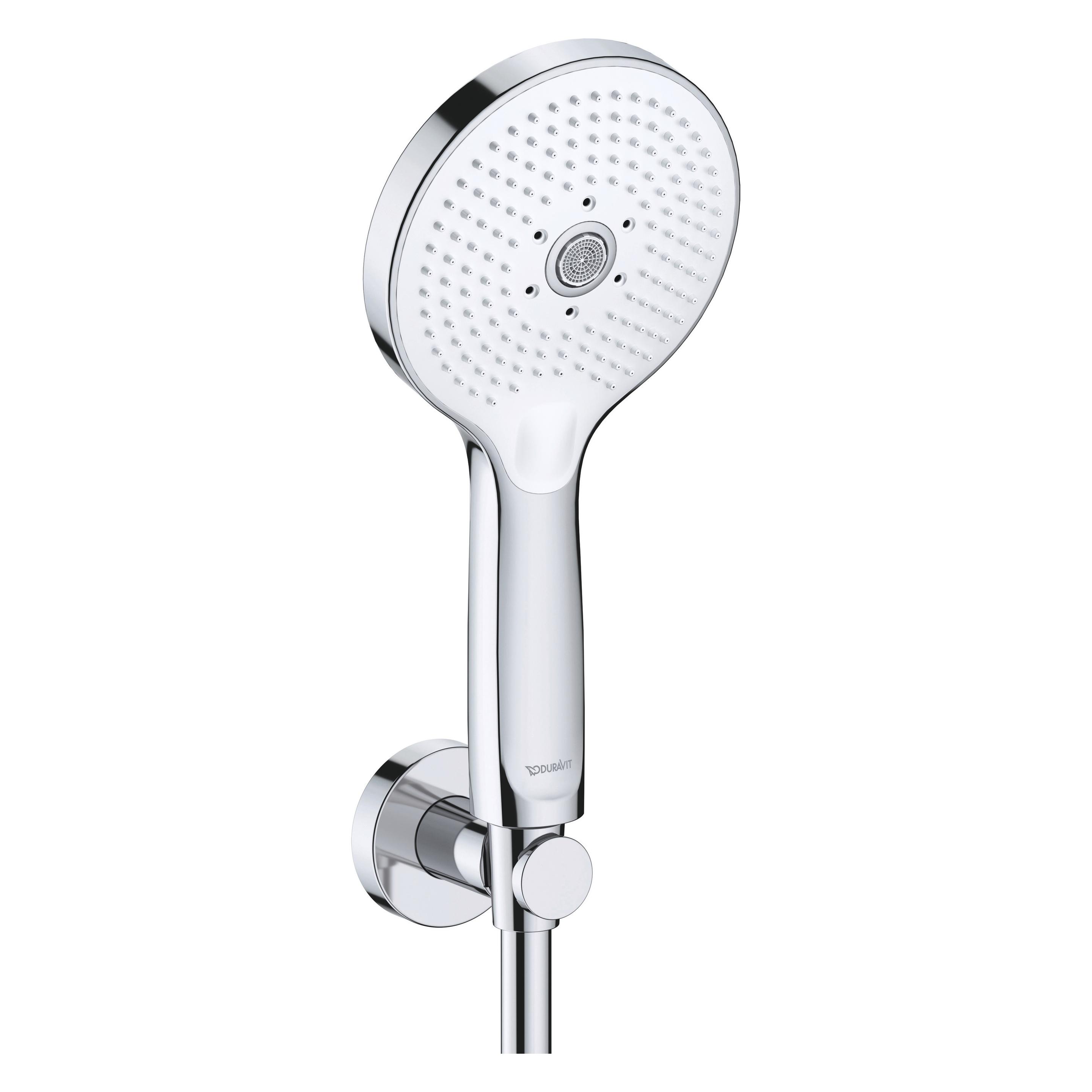 Duravit Set de support de douche 3jet Click!, blanc chrome brillant, UV0712001005, UV0712001005 (3 Strahlarten) (UV0712001005)