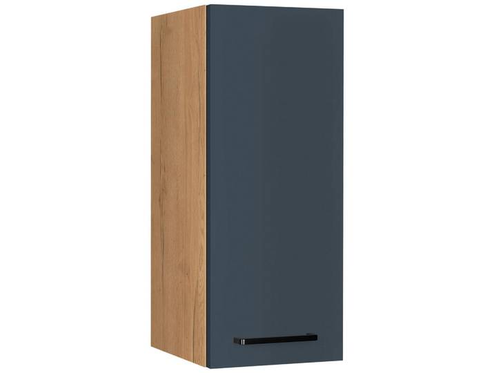 Küchenoberschrank, Blau & Eiche, 30x72x35 cm, Holzwerkstoff, 2 Fächer, Nobilia