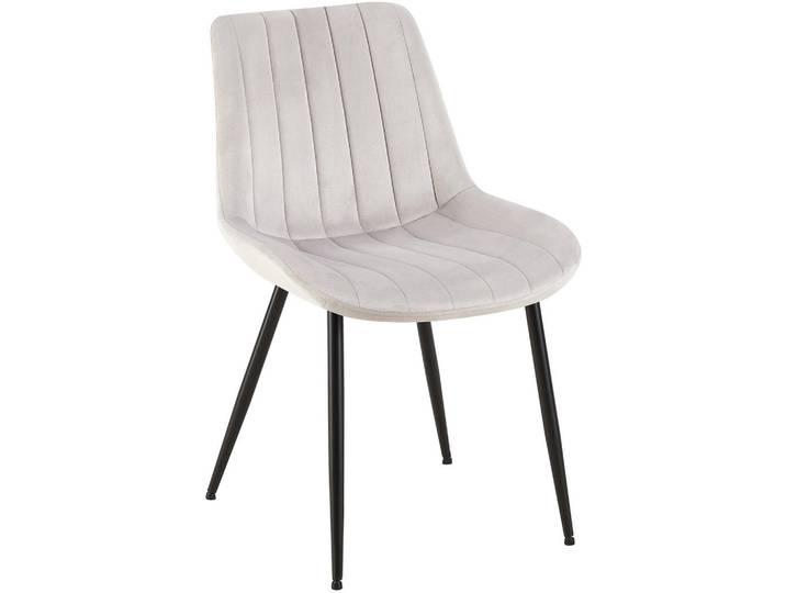 CLP Stuhl Samt hellgrau, Hellgrau, Metall, 46x82x61 cm, Esszimmer, Stühle