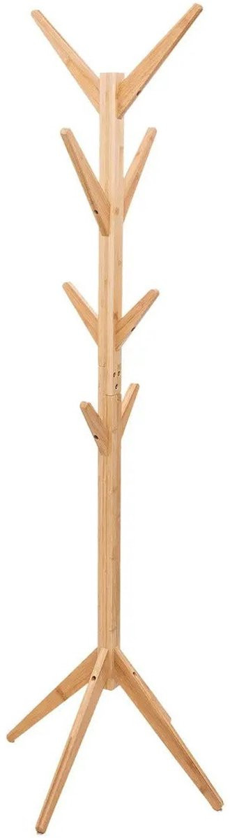5Five kapstok met 8 haken - beige - bamboe - B/D/H: 60 x 60 x 178 cm