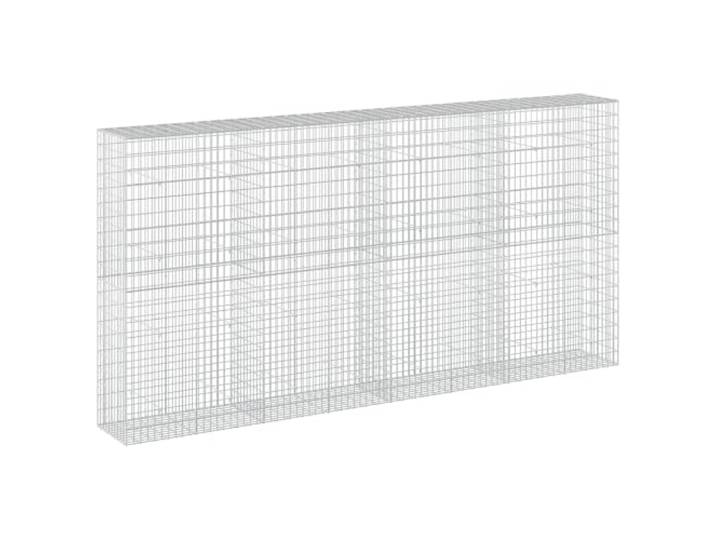 Gabion aus verzinktem Stahl, 400 x 50 x 200 cm, Draht 3,5 mm Verzinkter Stahl, Draht 3,5 mm, Maschen 5 x 10 cm, Haken und Clips, Outdoor, Garten, Landschaftsbau, Wand, Heimwerker