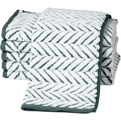 Gaestehandtuecher ROSS "Sensual 9002", grün (moosgrün, weiß), B:30cm L:50cm, Frottier, Obermaterial: 100% Baumwolle, Handtücher, im Zopfmusterstil