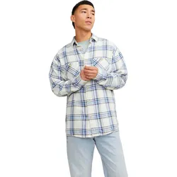 Jack & Jones Herren Freizeit Hemd JJEMICHAEL OVERSHIRT Comfort Fit - Crockery 12248888 - S