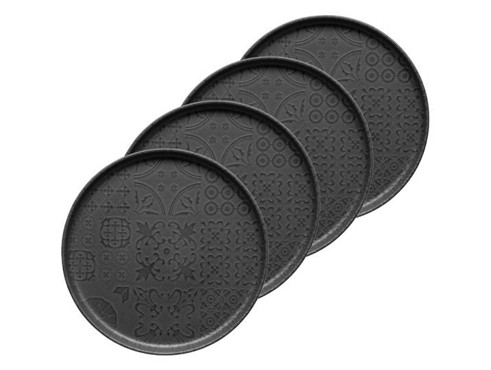 MÄSER Dessertteller-Set 4-tlg. Trad. Tiles schwarz Steinzeug D 22 cm 4 Stk