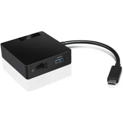 Lenovo USB-C Adapter (USB-C), Dockingstation + USB Hub, Schwarz