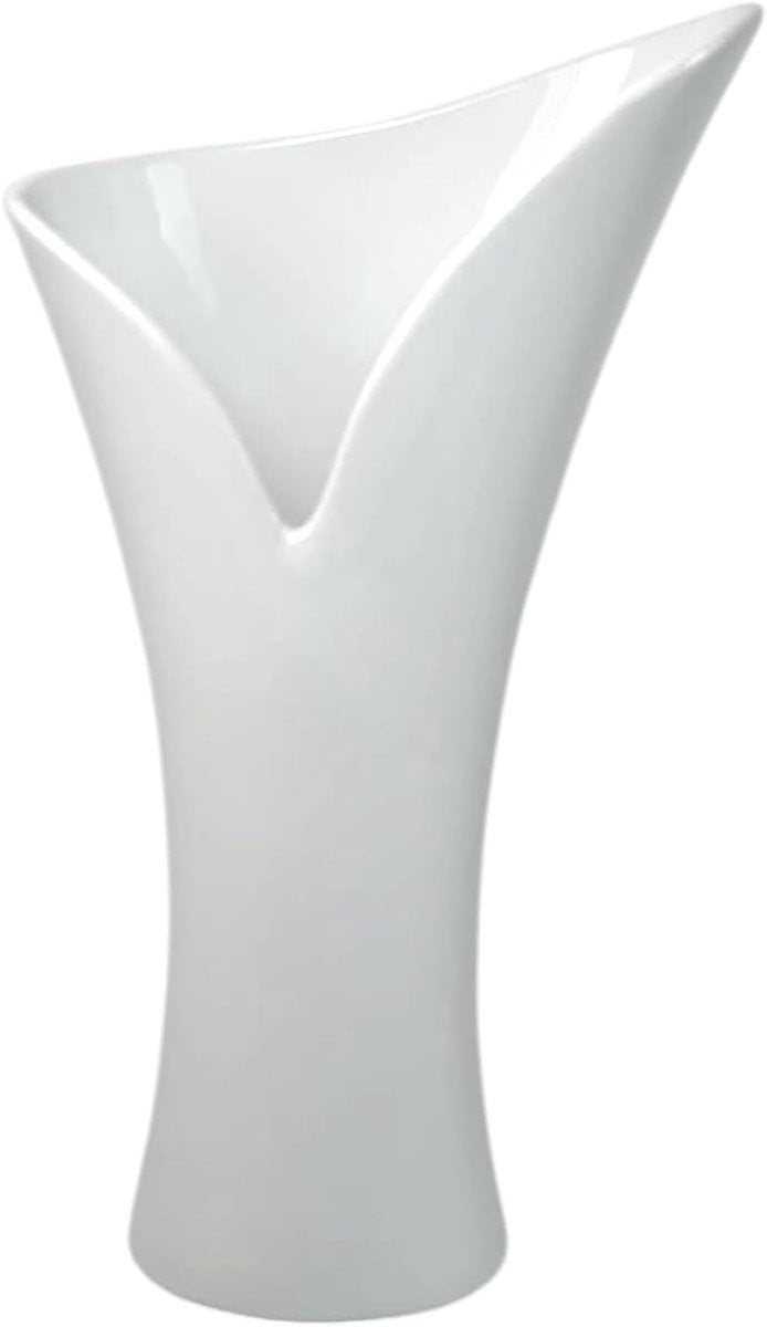 Glazen Bloemenvaas Puur Wit - Hoogte: 26 cm