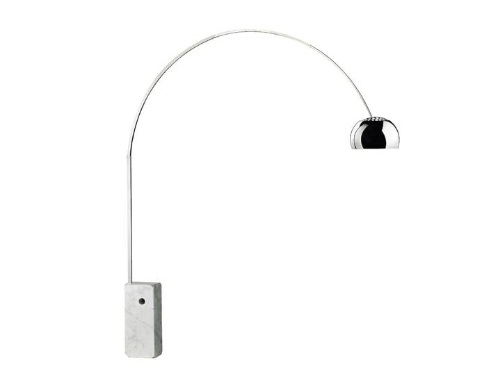 Flos Arco Stehleuchte Chrom-Fuß aus Carrara-Marmor
