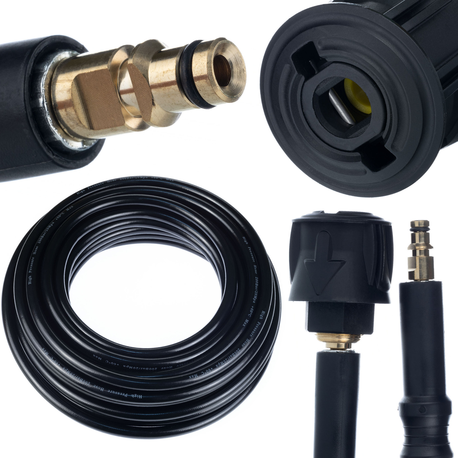 ROSFIX Hogedrukslang Vervanging Click Connect, 10 m, 180 Bar, Nylon Omslag PVC Coating, Compatibel met Kärcher K2–K7