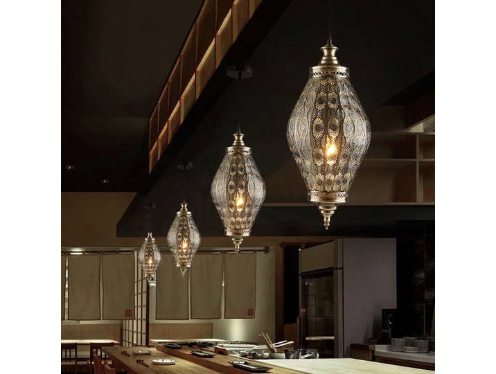 Lampe suspendue en fer turc, vintage, marocain, pour restaurant, boutique, salon, décor simple