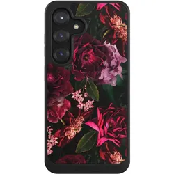 Nivocase Hülle für Samsung Galaxy S25 Handyhülle NIVOcore Case Schwarz Blumen Blüte Rose (Samsung Galaxy S25), Smartphone Hülle, Schwarz, Rosa