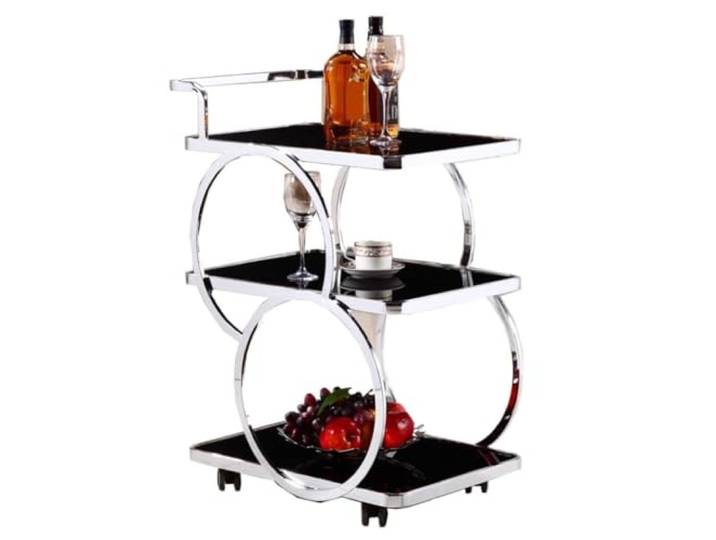 DFHetFH Rollwagen 3-stufiger Küchen-Aufbewahrungswagen Edelstahl-Aufbewahrungswagen Schlafzimmer-Teewagen Home Dining Side Cart Rollwagen Küchenwagen(D)