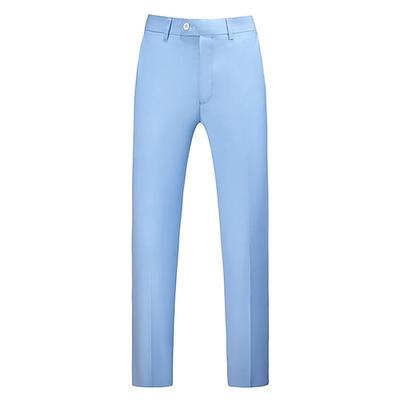 Herren Anzughosen Hose Hosen Chinesisch Chino Tasche Glatt Atmungsaktiv Draussen Hochzeit Geschäft Casual Retro Vintage Klassisch Kurkuma Schwarz elastisch