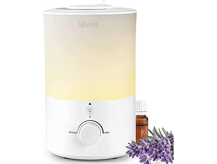 Levoit Humidificateur d'Air Chambre 3L\,Jusqu’à 25H\, Sans BPA\, Dual 150 <28dB Ultrasonique Silencieux\, avec Veilleuse\, Diffuseur\, Arrêt Automatique\, Buse à 360°\, Brume Froide\,Diffuseur d'Huiles