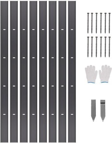 VEVOR Tuinrand Set van 8 stuks, Zwart Aluminium, Lengte: 183 cm per stuk