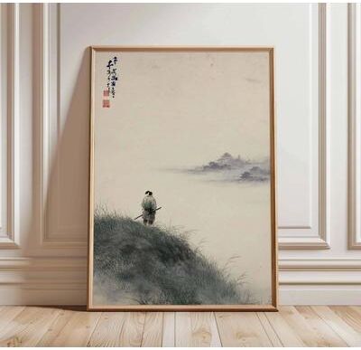 Uplifted Goods Architectural Japanese Heritage Wildlife Canvas Art w 11.81 X 15.75 In unframed