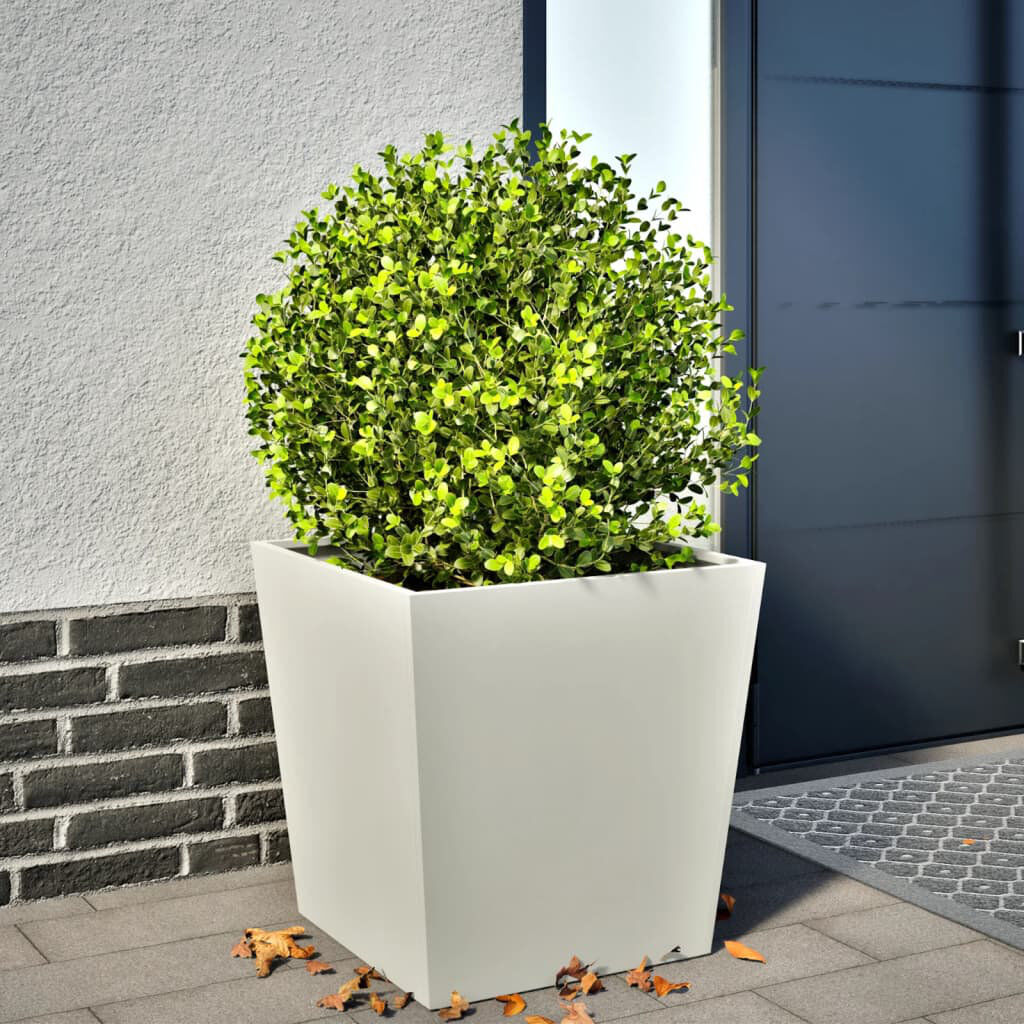 Latitude Run Asua Outdoor Planter Box White 50cm H x 50cm W x 50cm D