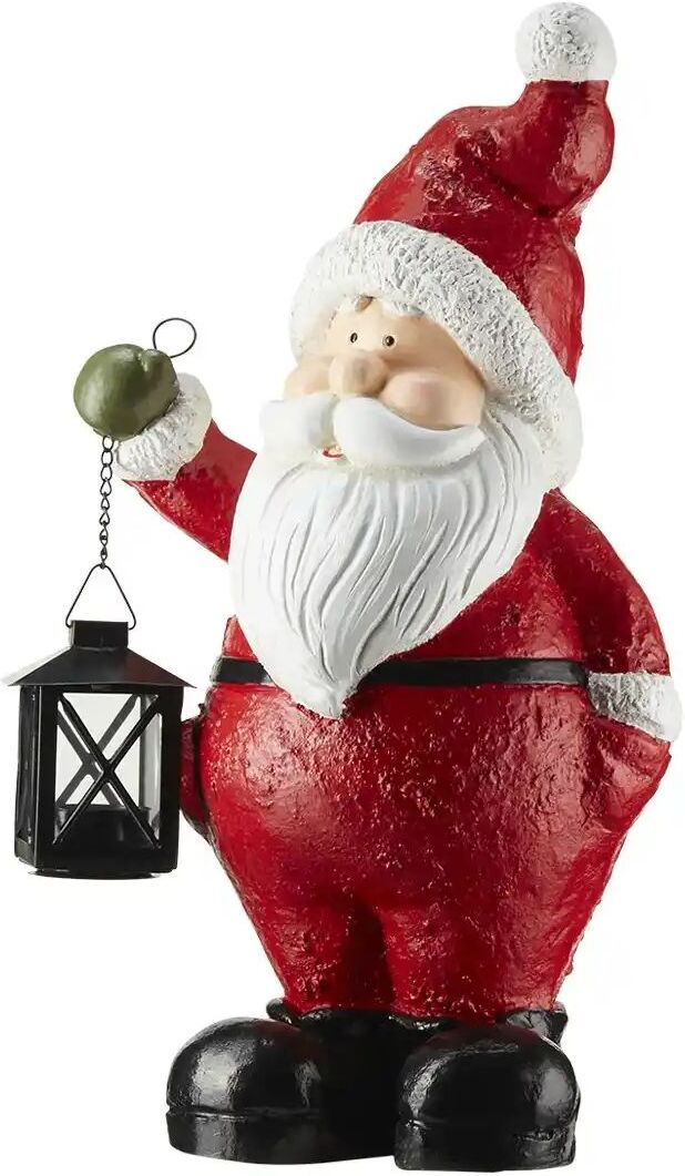 HOME STORY Santa Figur mit Laterne   ¦ rot ¦ Magnesia,Metall,Glas ¦ Maße (cm):