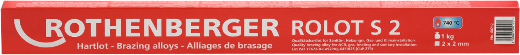 Rothenberger ROLOT S 2, nach ISO 17672, 2x2x500 mm, 1 kg (40212)