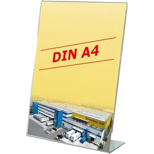 Showdown-Displays Tischaufsteller A4, aus Acryl, L-Form, einseitig