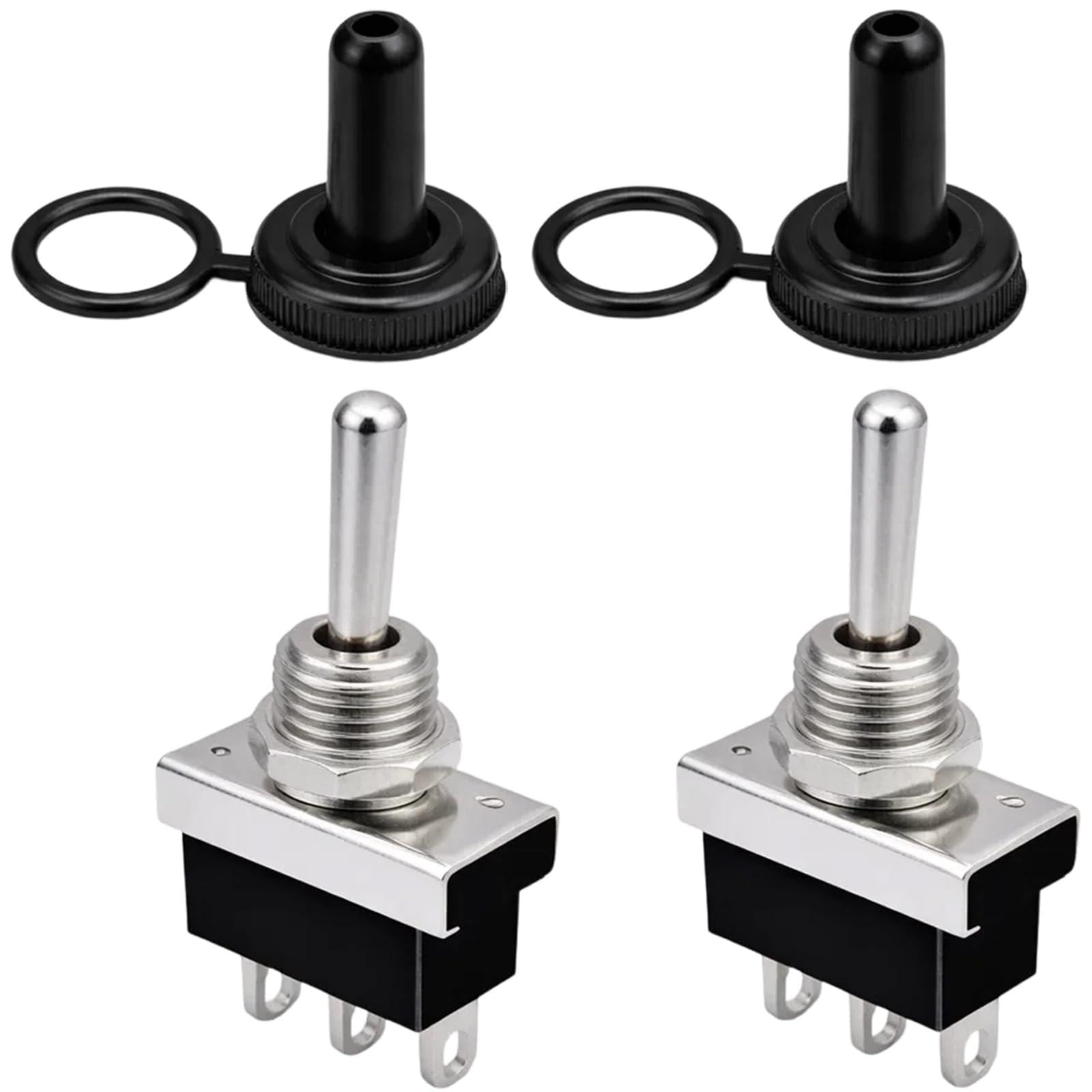 Dripio Set van 2 waterdichte 12V 25A 2-polige schakelaars met beschermkap