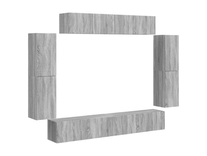 Roanoer TV Lowboard Hängend 8-teilig Wandboard TV Schrank Graues Sonoma Modularer TV Wandriegel im Schlafzimmer oder Wohnzimmer für Fernseher, Media-Player und Deko mit variabler Anordnung.