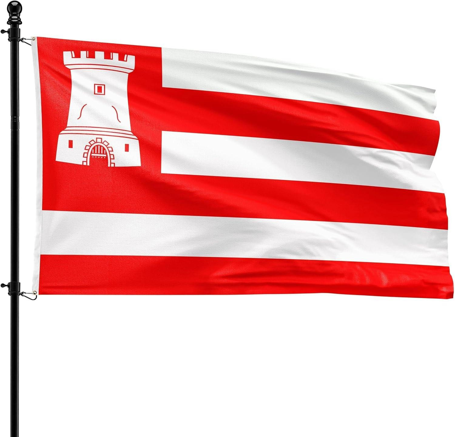 Gemeentevlag Alkmaar van polyester, 90 x 150 cm, geschikt voor vlaggenmast