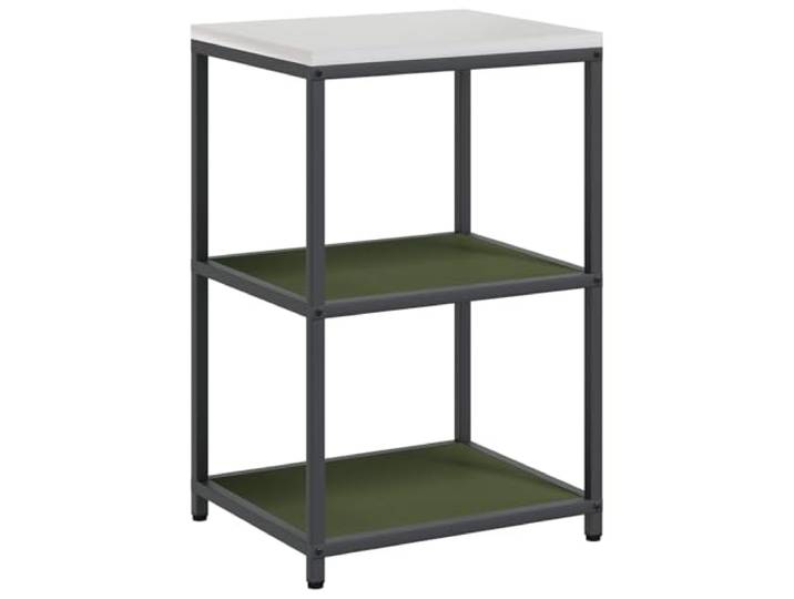 KGHFDVB Küchenregal 60 x 50 x 92 cm HATTEM Olivgrün Stahl Stahlrahmen, Regale für Kochbücher und Vorräte, für Gartenküche und Grillbereich, 60 x 50 x 92 cm, 14,6 kg