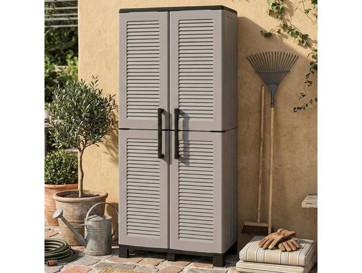 Armoire Extérieure Ash Dmora en Plastique Gris Clair 68x37x169h cm