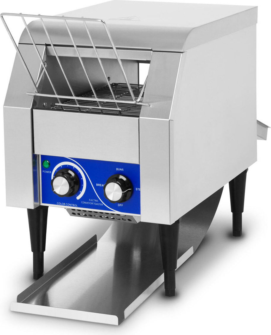 VERTES Doorlooptoaster met roestvrijstalen transportband, 1340W, professioneel model voor horeca