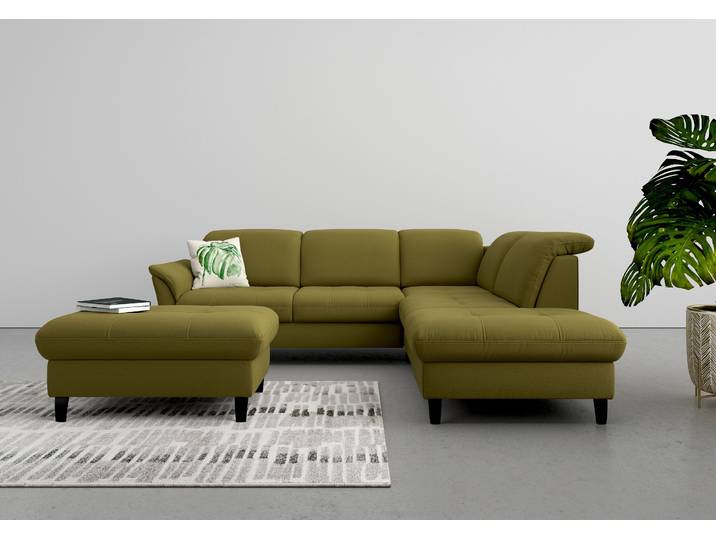 Ecksofa, Polyester, Grün (Olive) 261×224 cm, Mit Bettfunktion & Stauraum, Modern, SIT & MORE