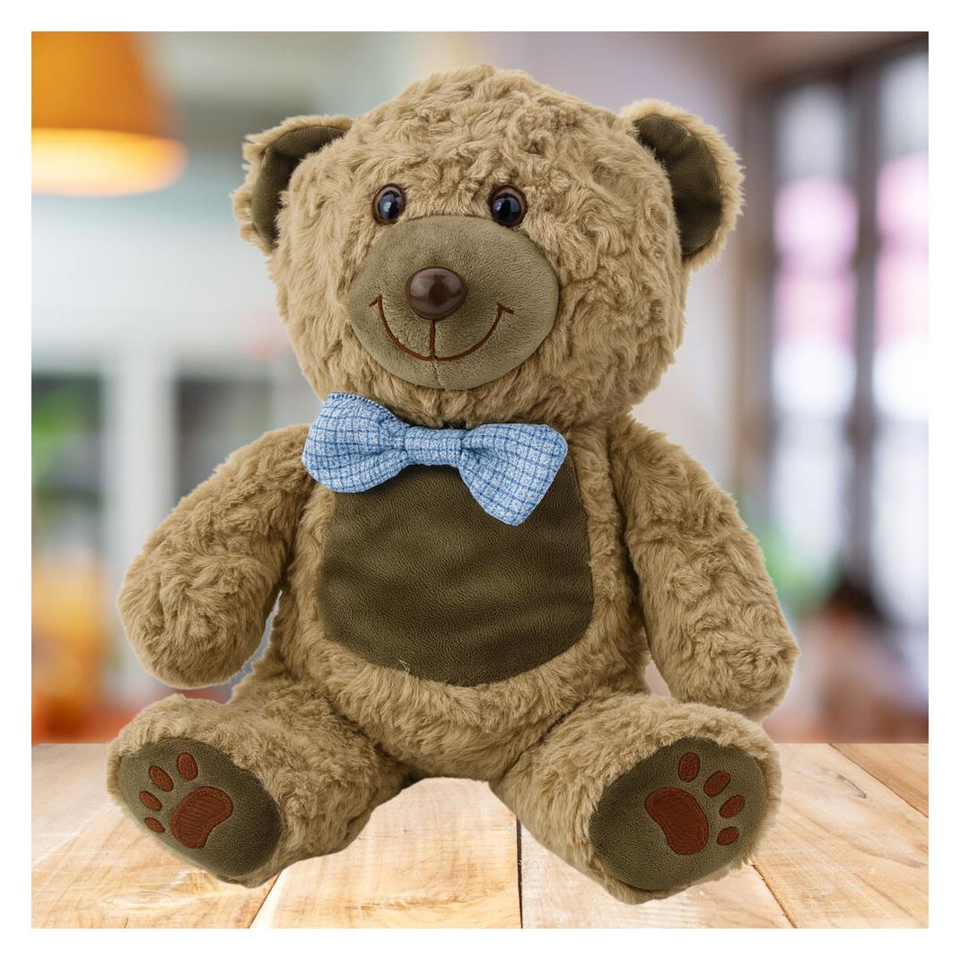 Lean Toys Plüschtier Teddybär Blaue Fliege Hellbraun 30cm (30 cm) (66653040)