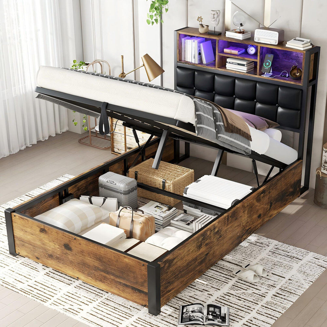 Metro Ottoman Bed Brown Single (3')