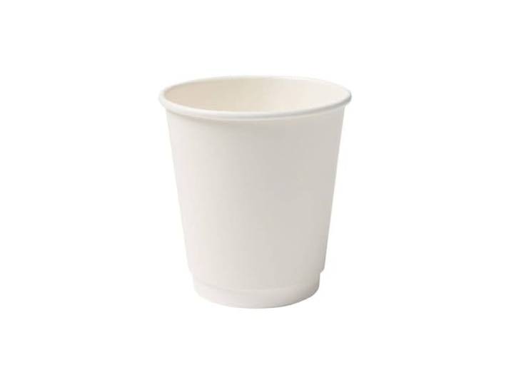 BIOZOYG 500 Stück Kaffeebecher isolierte Pappbecher 200ml / 8 oz Ø 80 mm weiß - doppelwandig plastikfrei nachhaltige Materialien - Einwegbecher Glühweinbecher