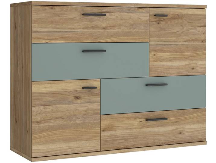 Kommode SKIVE 2 Türen 4 Schubladen 41.3x124.9x95.9cm eiche dekor