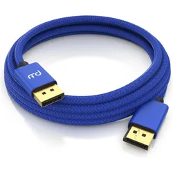 Primewire 5x DisplayPort Kabel, 8K DP 1.4 Monitor Kabel, 8k 7680x4320 @ 60 Hz / 4k 3840x2160 120Hz (1 m), Videokabel, Blau