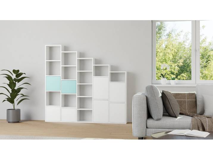 Modernes Stufenregal von Pickawood MDF Beschichtet MDF Weiß matt