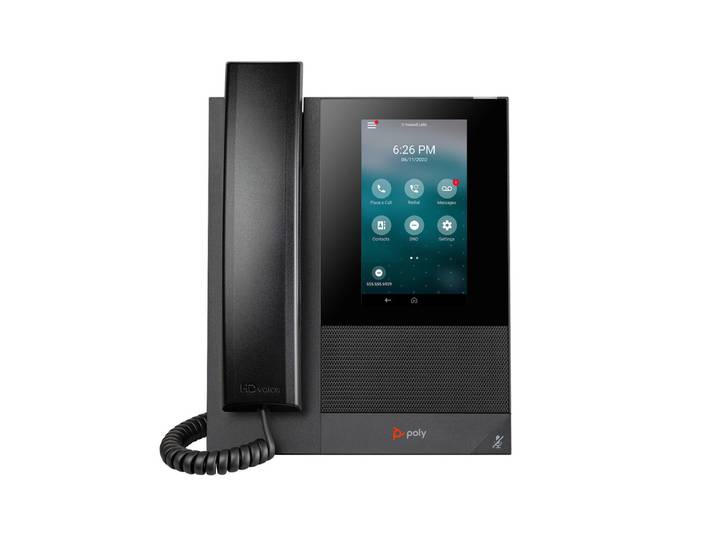 HP Poly Téléphone multimédia professionnel Poly CCX 400 avec Open SIP et compatible PoE, Téléphone IP, Noir, Combiné filaire, Android 12, 24 lignes, L