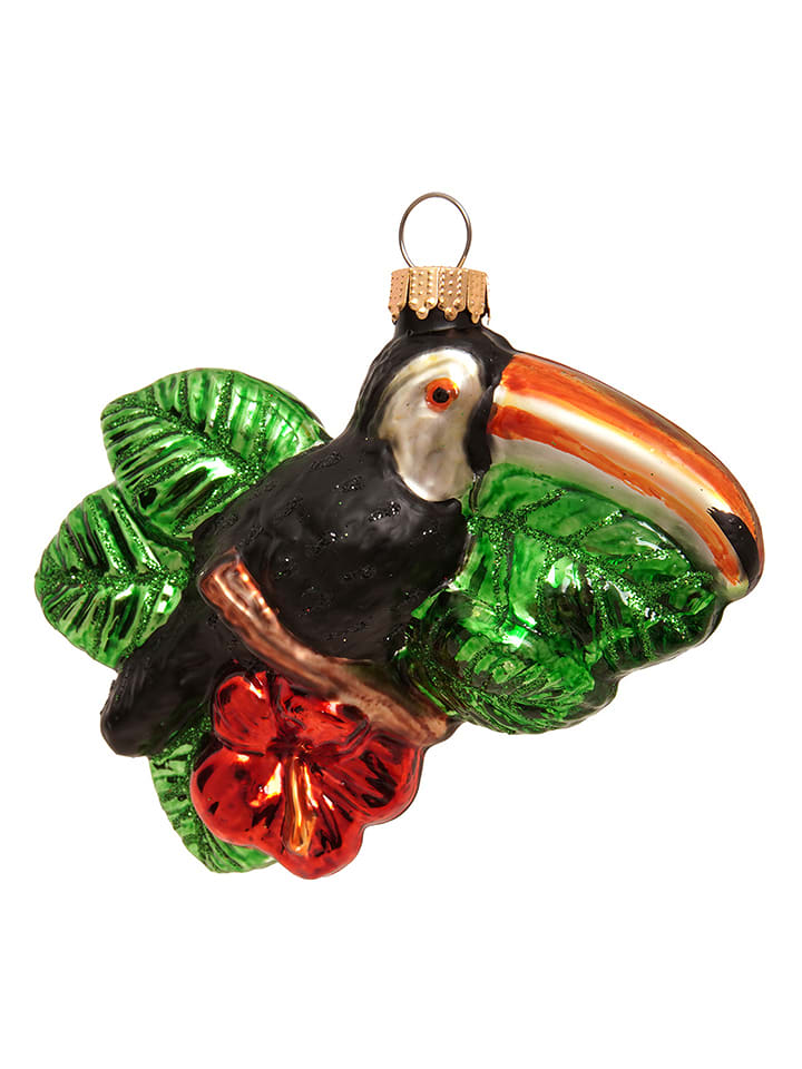 Krebs Glas Lauscha Christbaumornament "Tukan" in Bunt - (H)9 cm - onesize