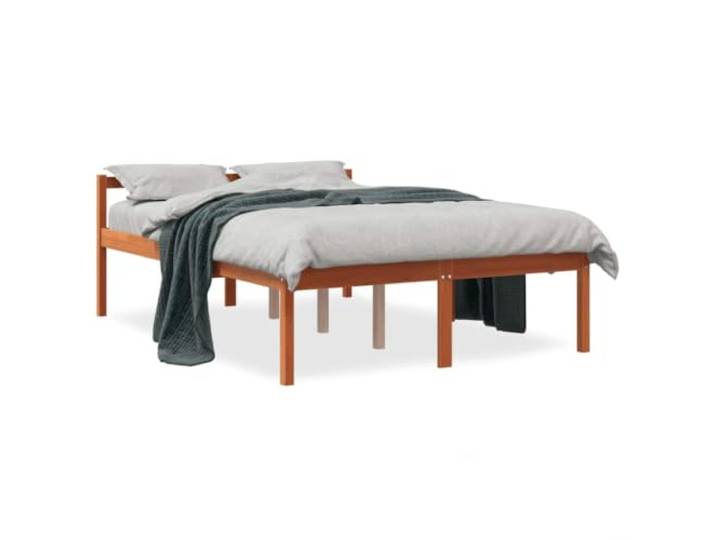 Makastle Seniorenbett Wachsbraun 120x200 cm Massivholz Kiefer Zusammenbau erforderlich