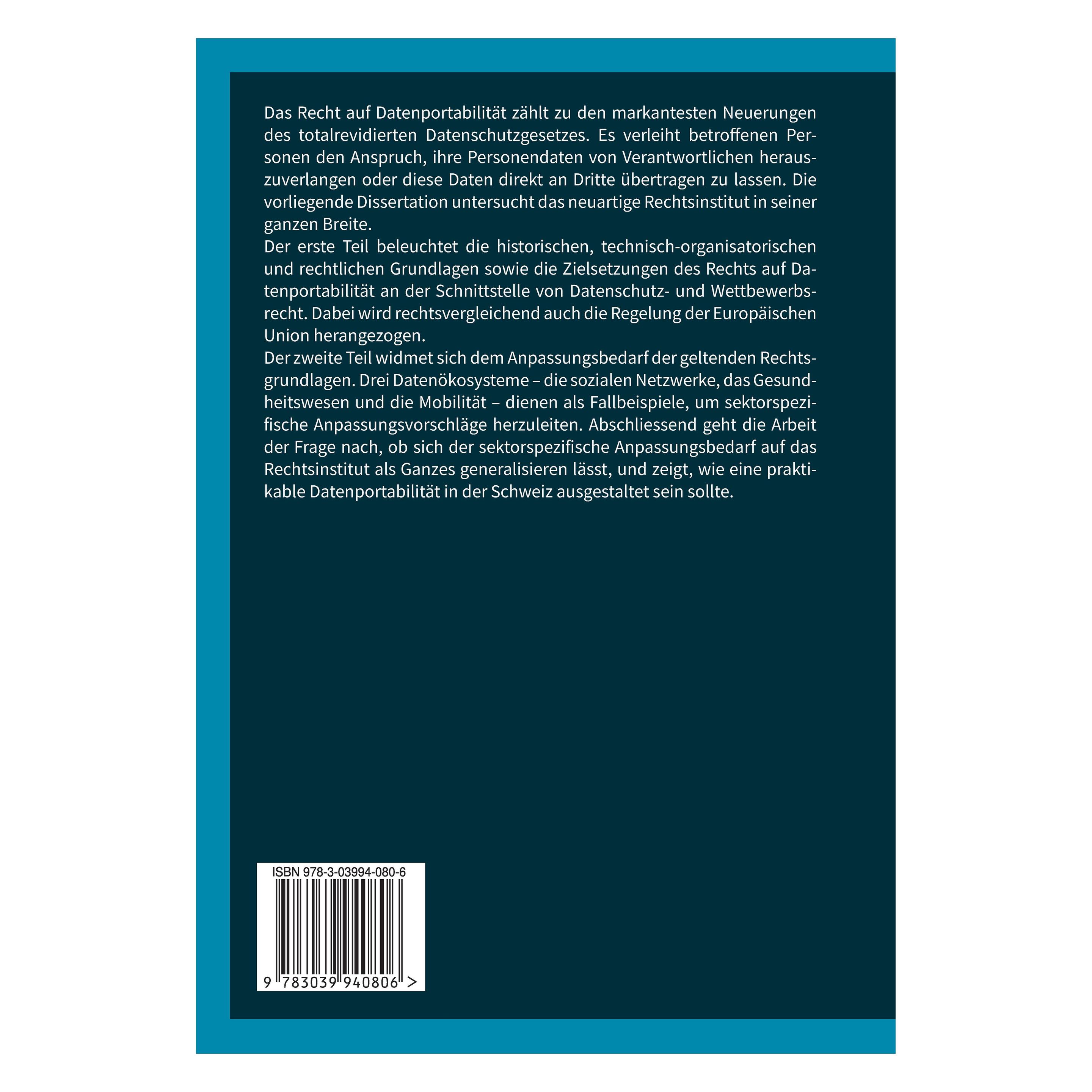Umbreit Das Recht auf Datenportabilität (Deutsch, Softcover, Samuel Mätzler) (71986673)