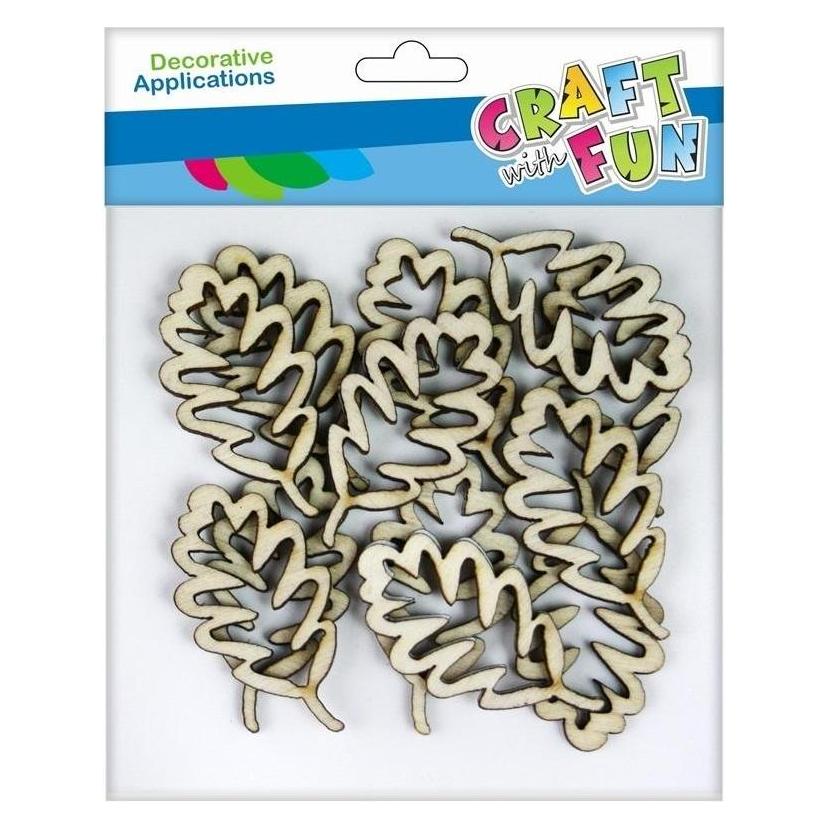 Craft with Fun Holzdekoration, selbstklebende Eichenblätter, 12 Stk (54052160)