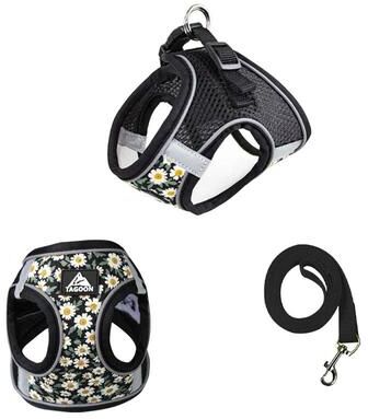 Uplift Essentials Reflective Mesh Anti Escape Pet Harness & Leash Set black s