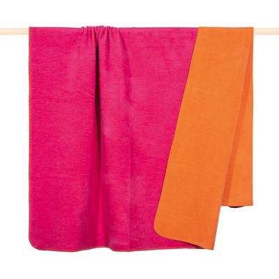 Wohndecke PAD "Hobart", pink, B:150cm L:200cm, Mischgewebe, Wohndecken, Wohndecke, Made in Europe, Wendefunktion, Uni Farben, 150x200 cm