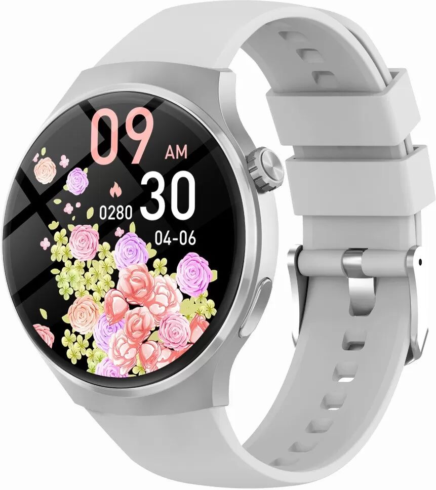INF Bluetooth Anruf Smartwatch mit Herzfrequenz- und Schlafüberwachung, kompatibel mit Huawei, Samsung, APPLE, Garmin Silber