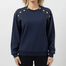 STEFFEN SCHRAUT Sweatshirt, langarm Rundhalsausschnitt Ziernieten leger weit
