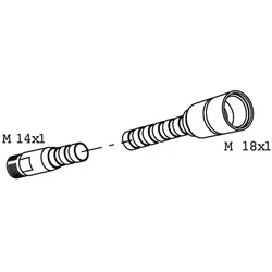 KWC Auszugschlauch M14x1/M18 L1500, Edelstahl 534639