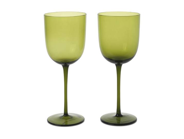 Ferm Living Verre à vin blanc Host 30 cl Lot de 2 Vert mousse