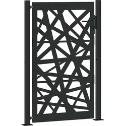 vidaXL Gartentor Schwarz 105x155 cm Stahl Lichtdesign