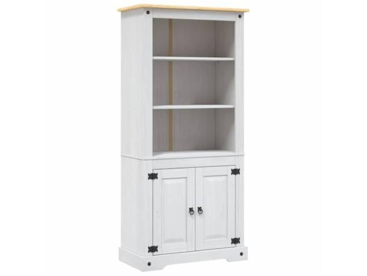 Heofavd Buffetschrank Kiefer massiv Vitrinenschrank 80x40x170cm Weiß